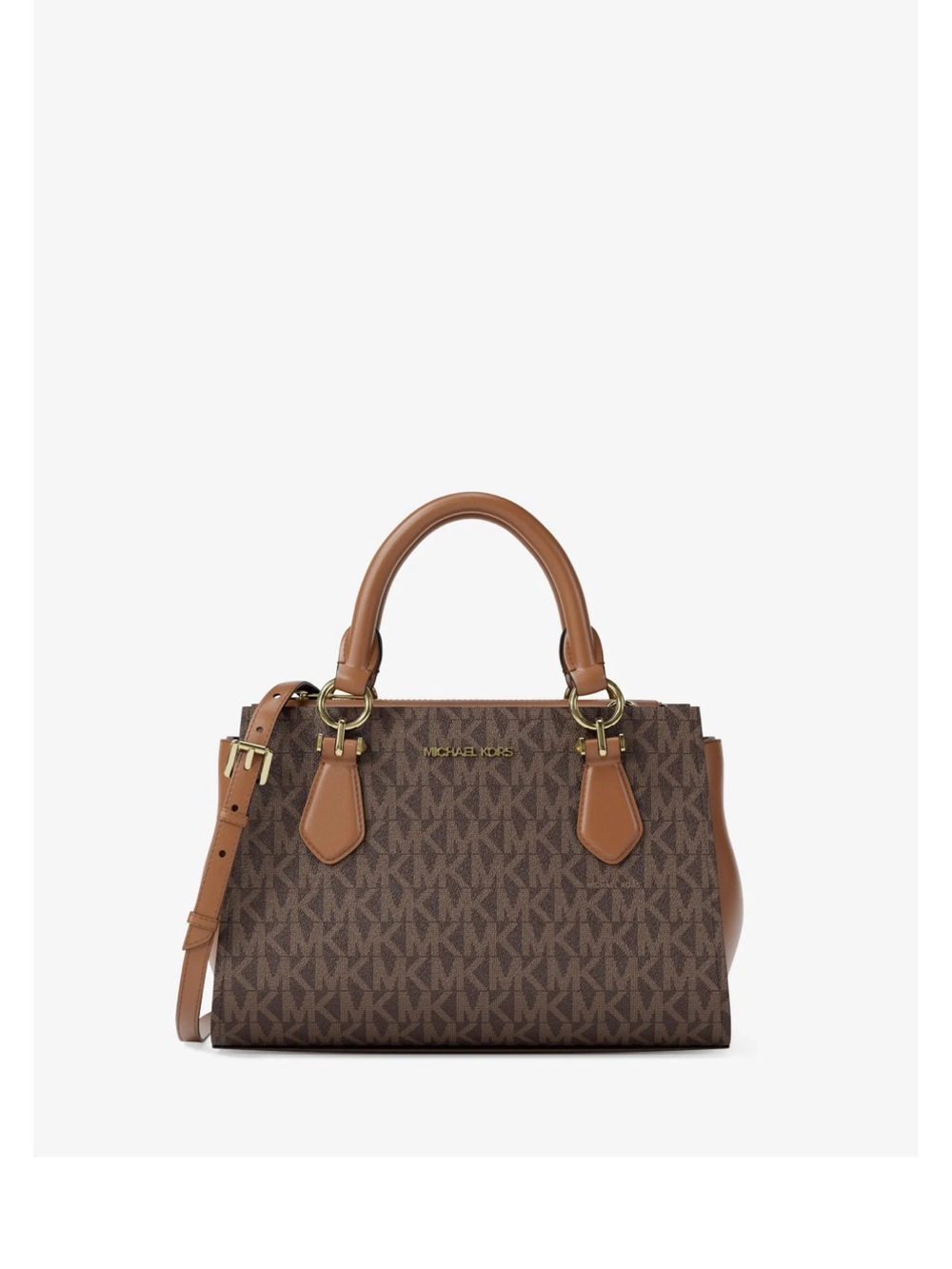 Michael Kors: Women's Brown Marilyn Small Signature Logo Messenger Bag